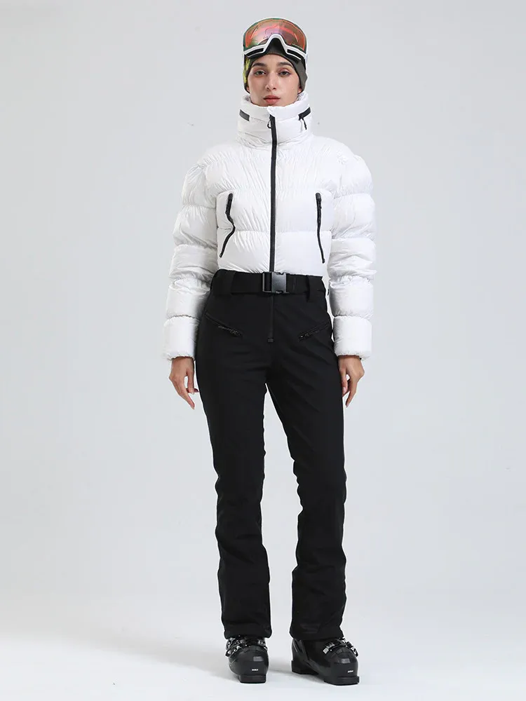 Women’s Alpine Luxe DownTop Fleece-Lined Winter Glam Ski Jumpsuit