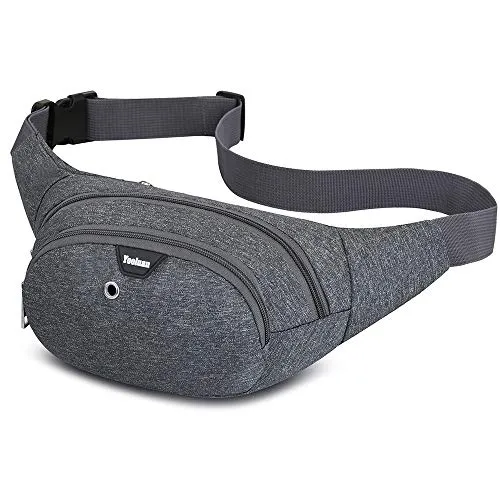 Yooluan Waterdichte Bum Taille Tas 3 Zip Zakken Reizen Wandelen Outdoor Sport Bum Bag Vakantie Geld Hip Pouch Pack…